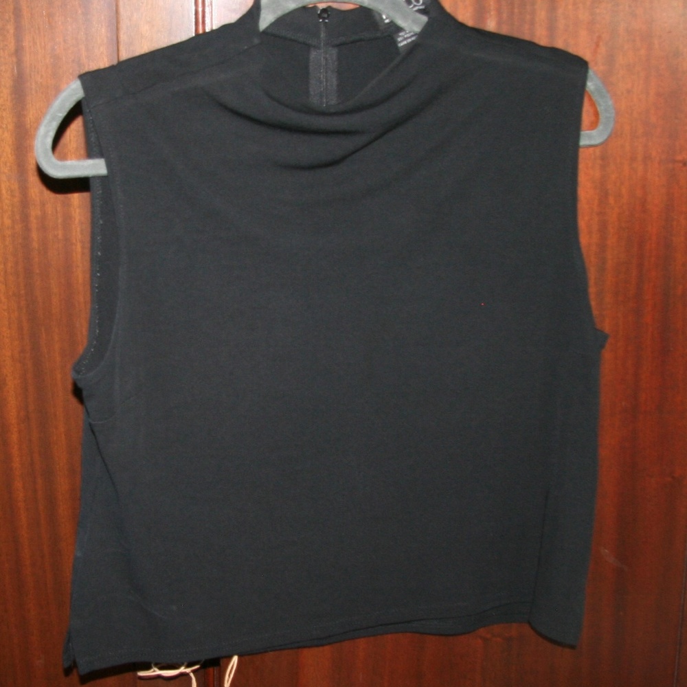 NY & Co lg black sleeveless shell blouse tank top